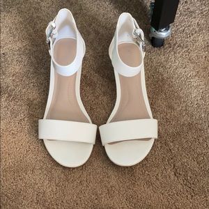 New White Wedge Heels